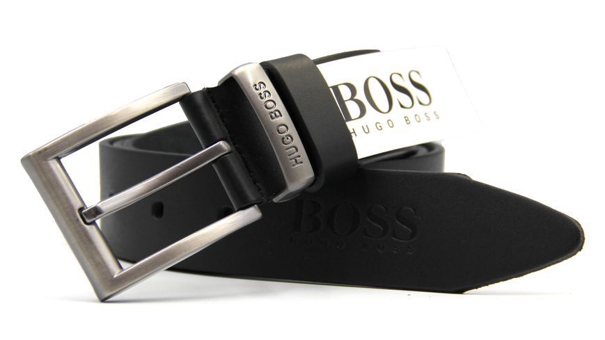 Мужской ремень HUGO BOSS из натуральной кожи н119 фото
