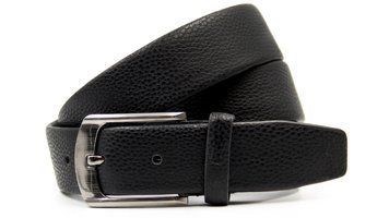 Шкіряний пояс для костюма чоловічий чорний MKG643 фото